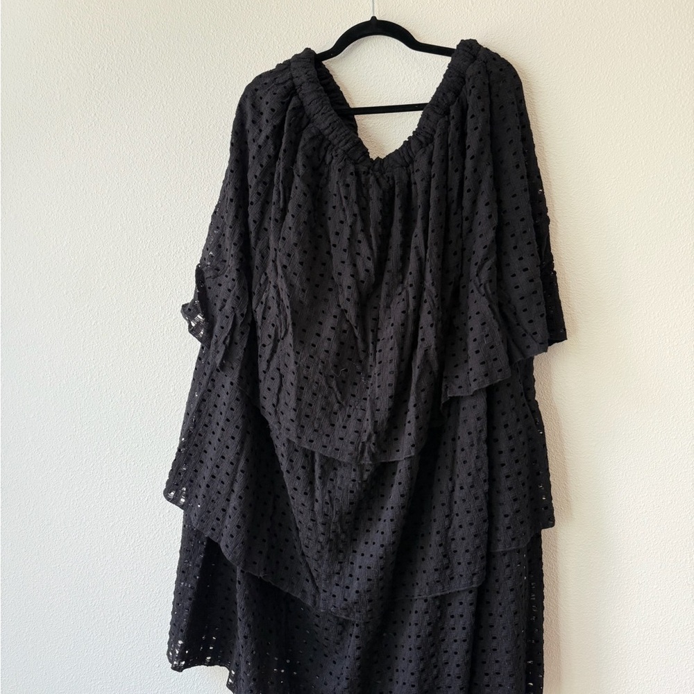 Zelie for She Black Textured Two Piece Set